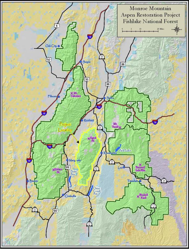 Monroe Mountain Project Location Map